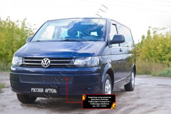 1 999 р. Защитная сетка решетки переднего бампера (шагрень) RА  Volkswagen Transporter  T5 (2009-2015) рестайлинг  с доставкой в г. Краснодар. Увеличить фотографию 2