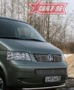 11 249 р. Защита переднего бампера одинарная Souz-96 (d60). Volkswagen Transporter T5 дорестайлинг (2003-2009)  с доставкой в г. Краснодар. Увеличить фотографию 2