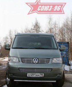 11 249 р. Защита переднего бампера одинарная Souz-96 (d60). Volkswagen Transporter T5 дорестайлинг (2003-2009)  с доставкой в г. Краснодар. Увеличить фотографию 3