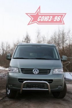 12 959 р. Защита переднего бампера Souz-96 (d60) Volkswagen Transporter T5 дорестайлинг (2003-2009)  с доставкой в г. Краснодар. Увеличить фотографию 3