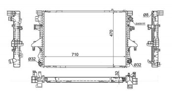 Радиатор двигателя SAT Volkswagen (Волксваген) Transporter (Транспортер)  T5 (2003-2009) T5 дорестайлинг