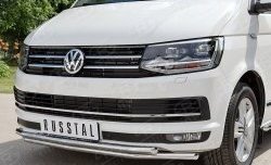 21 699 р. Защита переднего бампера (2 трубыØ42 мм, нержавейка) SLITKOFF Volkswagen Caravelle T6 дорестайлинг (2015-2019)  с доставкой в г. Краснодар. Увеличить фотографию 3