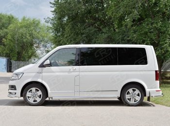 13 999 р. Правая защита порога SLITKOFF из круглой трубы диаметром 63 мм SLITKOFF  Volkswagen Caravelle  T6 - Transporter  T6  с доставкой в г. Краснодар. Увеличить фотографию 2