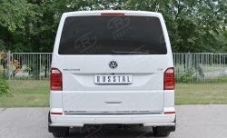 15 999 р. Защита заднего бампера (Ø42 мм, нержавейка, уголки) SLITKOFF Volkswagen Multivan T6 дорестайлинг (2016-2019)  с доставкой в г. Краснодар. Увеличить фотографию 2