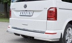 15 999 р. Защита заднего бампера (Ø42 мм, нержавейка, уголки) SLITKOFF Volkswagen Multivan T6 дорестайлинг (2016-2019)  с доставкой в г. Краснодар. Увеличить фотографию 3