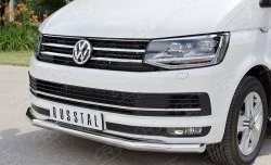 17 499 р. Защита переднего бампера (Ø63 мм, нержавейка, короткая база) SLITKOFF  Volkswagen Multivan  T6 - Transporter  T6  с доставкой в г. Краснодар. Увеличить фотографию 2