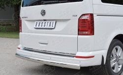 16 699 р. Защита заднего бампера (Ø75x42 мм, нержавейка, короткая база) Russtal Volkswagen Multivan T6 дорестайлинг (2016-2019)  с доставкой в г. Краснодар. Увеличить фотографию 3