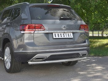 16 899 р. Защита заднего бампера (Ø63 мм, нержавейка) SLITKOFF  Volkswagen Teramont  CA1 (2016-2020) дорестайлинг  с доставкой в г. Краснодар. Увеличить фотографию 4