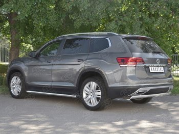 10 649 р. Защита заднего бампера (Ø75х42 мм, нержавейка) Russtal  Volkswagen Teramont  CA1 (2016-2020) дорестайлинг  с доставкой в г. Краснодар. Увеличить фотографию 2