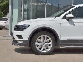 16 999 р. Защита переднего бампера (Ø42 мм, нержавейка, NOT OFF ROAD) SLITKOFF  Volkswagen Tiguan  Mk2 (2016-2020) дорестайлинг  с доставкой в г. Краснодар. Увеличить фотографию 2