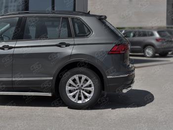 17 999 р. Защита заднего бампера (Ø63 и 42 мм, нержавейка, NOT R-LINE) SLITKOFF  Volkswagen Tiguan  Mk2 (2020-2022) рестайлинг  с доставкой в г. Краснодар. Увеличить фотографию 3