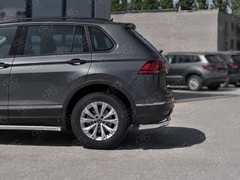 17 999 р. Защита заднего бампера (Ø63 мм, нержавейка, NOT R-LINE) SLITKOFF  Volkswagen Tiguan  Mk2 (2020-2022) рестайлинг  с доставкой в г. Краснодар. Увеличить фотографию 3