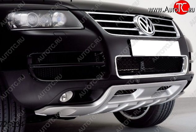 8 349 р. Накладка на передний бампер King Kong v2 Volkswagen Touareg GP рестайлинг (2006-2010) (Неокрашенная)  с доставкой в г. Краснодар