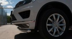 21 449 р. Одинарная защита переднего бампера диаметром 63 мм SLITKOFF Volkswagen Touareg NF рестайлинг (2014-2018)  с доставкой в г. Краснодар. Увеличить фотографию 3