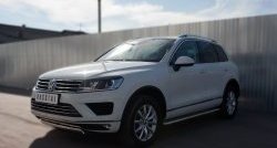 15 649 р. Защита переднего бампера (Ø75х42 мм, нержавейка) Russtal Volkswagen Touareg NF рестайлинг (2014-2018)  с доставкой в г. Краснодар. Увеличить фотографию 4