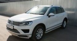 22 749 р. Широкая защита порогов Russtal Volkswagen Touareg NF рестайлинг (2014-2018) (Поверхность листа (вариант 1))  с доставкой в г. Краснодар. Увеличить фотографию 4