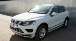 22 749 р. Широкая защита порогов Russtal Volkswagen Touareg NF рестайлинг (2014-2018) (Поверхность листа (вариант 1))  с доставкой в г. Краснодар. Увеличить фотографию 8