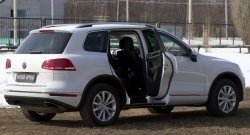 2 859 р. Накладки на порожки автомобиля RA Volkswagen Touareg NF рестайлинг (2014-2018) (Комплект (4 шт.))  с доставкой в г. Краснодар. Увеличить фотографию 2