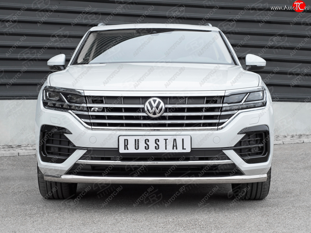 20 999 р. Защита переднего бампера (Ø63 мм, нержавейка, NOT 2.0 TSI) SLITKOFF  Volkswagen Touareg  CR (2018-2024)  с доставкой в г. Краснодар