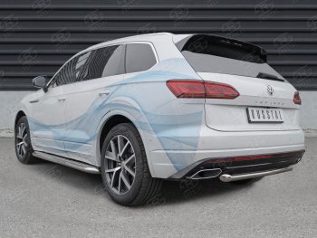 17 999 р. Защита заднего бампера (Ø63 мм, нержавейка) SLITKOFF  Volkswagen Touareg  CR (2018-2025)  с доставкой в г. Краснодар. Увеличить фотографию 4