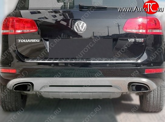 22 499 р. Накладка на задний бампер CT v2 Volkswagen Touareg NF дорестайлинг (2010-2014) (Неокрашенная)  с доставкой в г. Краснодар