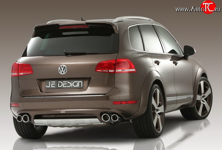 23 049 р. Накладка Je Design на задний бампер 7P Volkswagen Touareg NF дорестайлинг (2010-2014) (Комплект накладок, Неокрашенная)  с доставкой в г. Краснодар