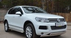 27 999 р. Защита переднего бампера (2 трубыØ75х42 мм, нержавейка) Russtal Volkswagen Touareg NF дорестайлинг (2010-2014)  с доставкой в г. Краснодар. Увеличить фотографию 4