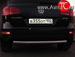 7 849 р. Защита заднего бампера из трубы диаметром 76 мм Металл Дизайн Volkswagen Touareg NF дорестайлинг (2010-2014)  с доставкой в г. Краснодар