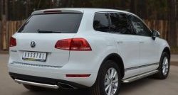 16 899 р. Одинарная защита заднего бампера из трубы диаметром 63 мм SLITKOFF Volkswagen Touareg NF дорестайлинг (2010-2014)  с доставкой в г. Краснодар. Увеличить фотографию 4