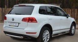 16 999 р. Одинарная защита заднего бампера из трубы диаметром 76 мм SLITKOFF Volkswagen Touareg NF дорестайлинг (2010-2014)  с доставкой в г. Краснодар. Увеличить фотографию 4