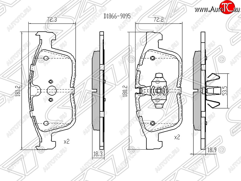 1 299 р. Колодки тормозные SAT (передние)  Volvo XC60 (2008-2022)  дорестайлинг,  рестайлинг  с доставкой в г. Краснодар