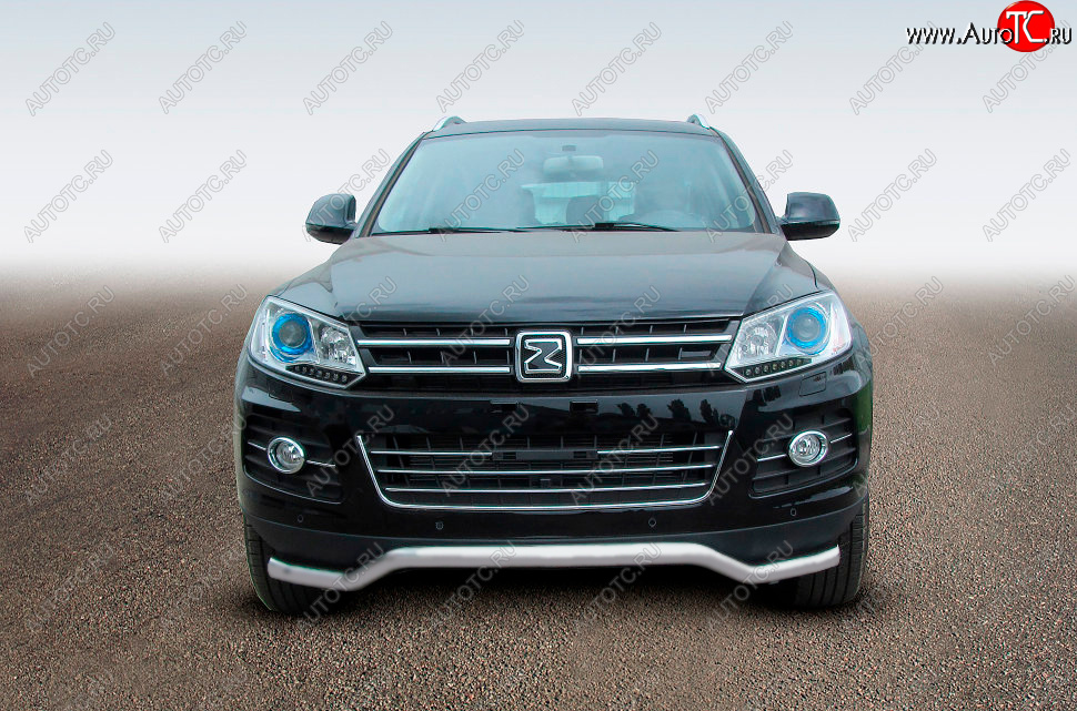 9 949 р. Защита переднего бампера Slitkoff (Ø57 мм, волна) Zotye T600 (2014-2021) (Сталь полимерным покрытием в цвет: серебристый)  с доставкой в г. Краснодар